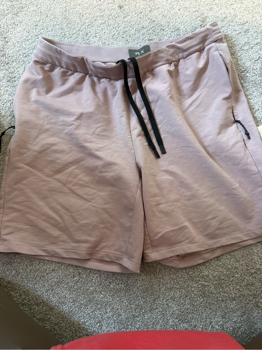 FLX Men's Athletic Shorts in Mauve Pink with Drawstring